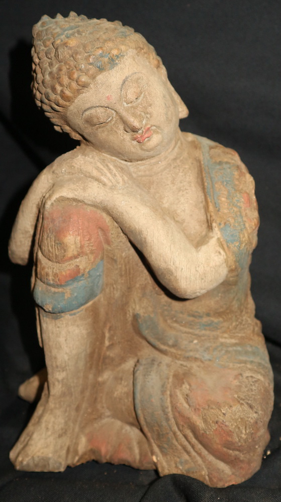 Chinese Buddha sitting in a strange position
