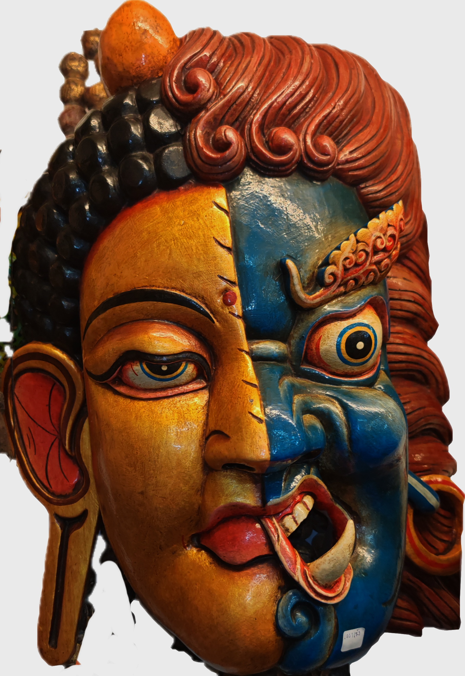 Giant Mask of Yama Buddha, good - evil