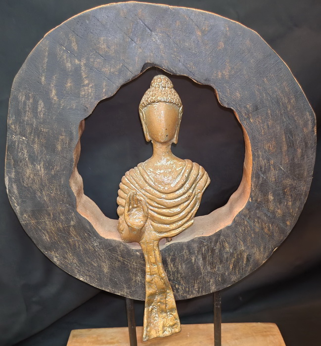 Contemporary art stylized Buddha in circle