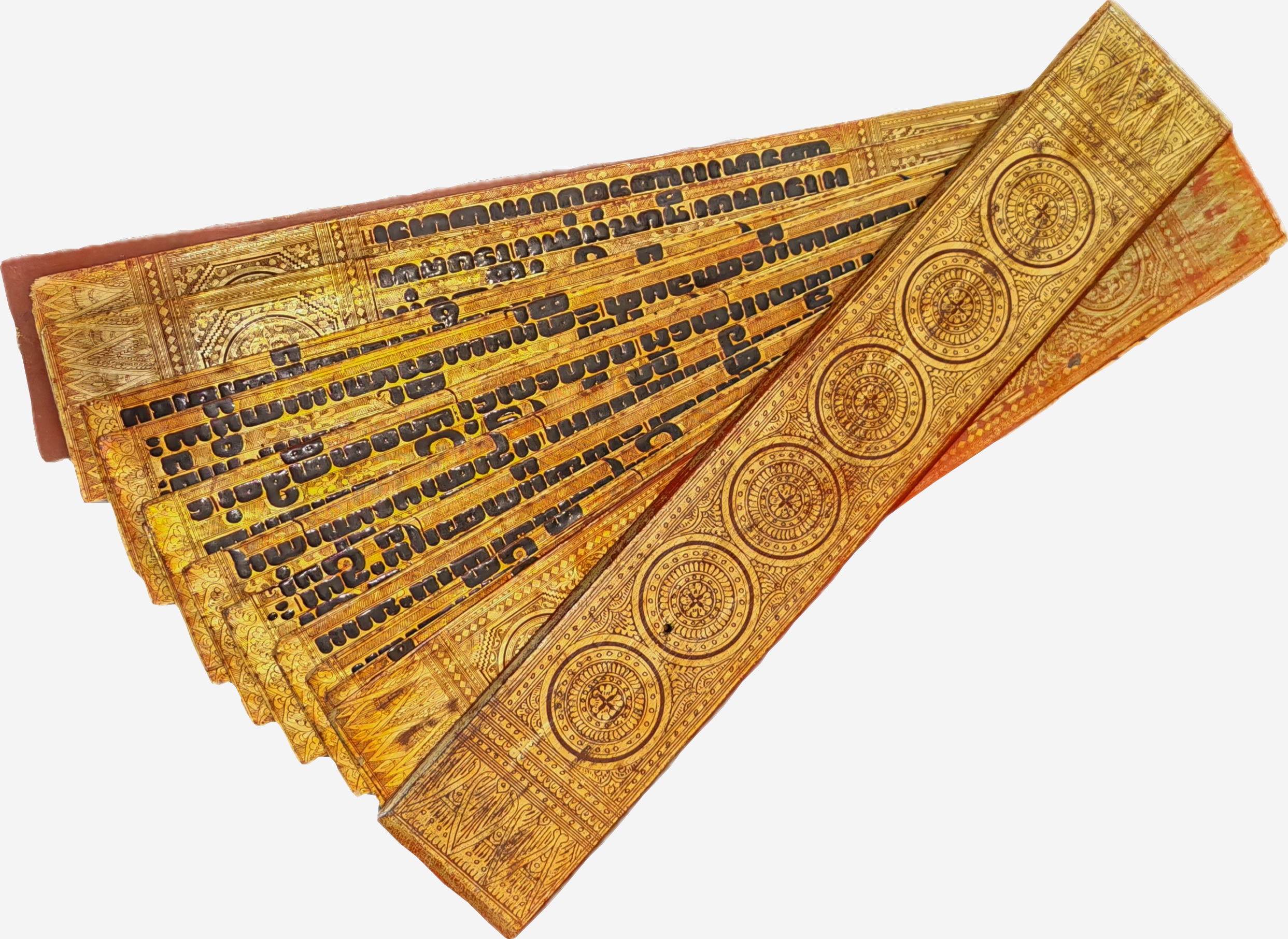 Complete 12 pages, 2 covers Shan kammavacca. Buddhist bible