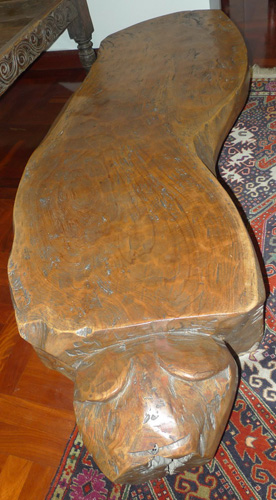 	Carved piece of wood (tiger shape) - table or bench
