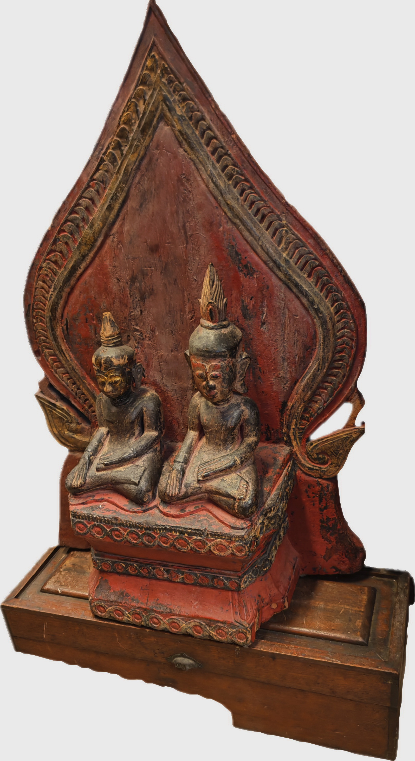 Altar w. 2 Lao Buddha